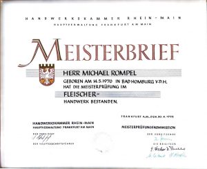 Meisterbrief Neu
